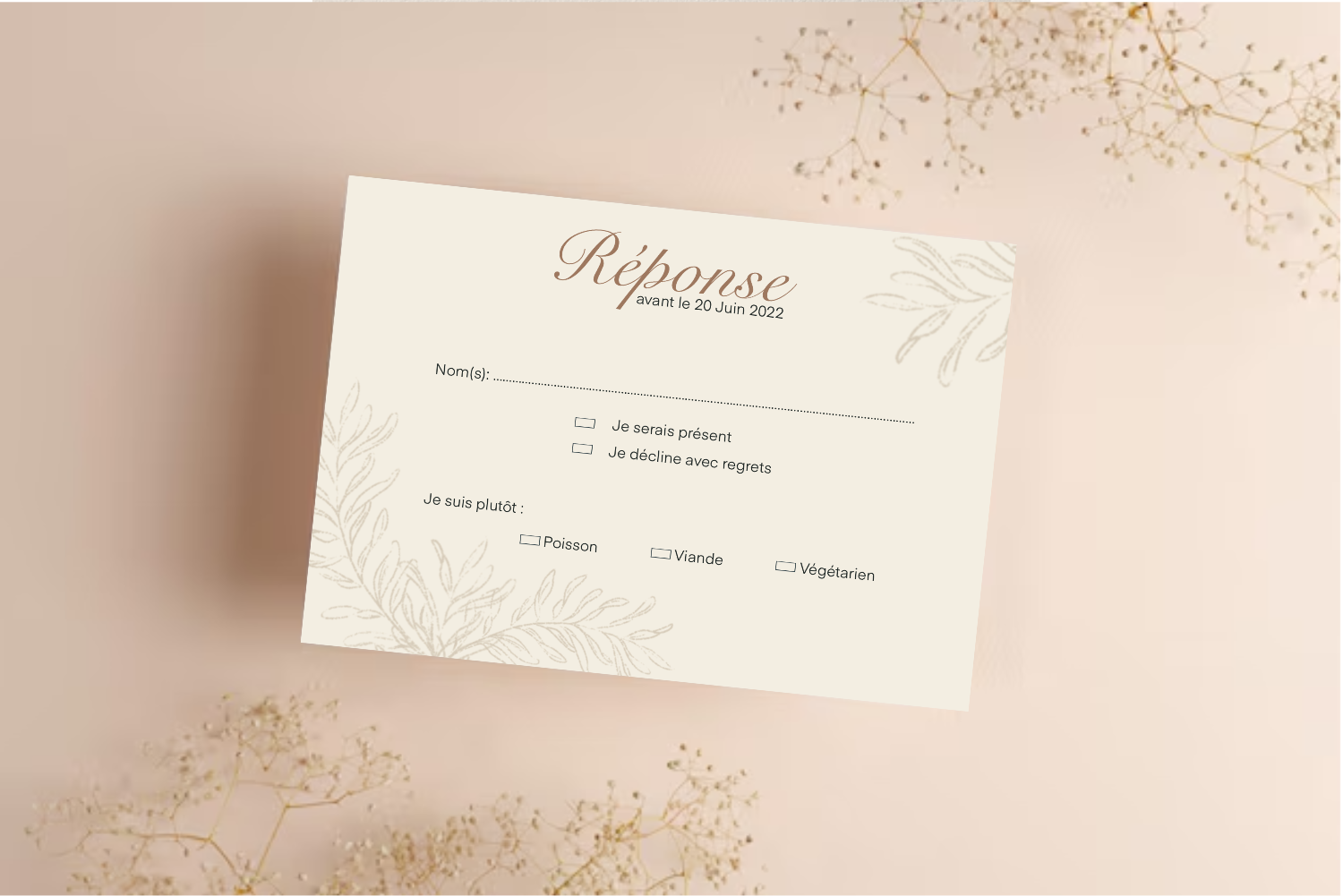 Reponse presence mariage